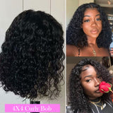 Curly Lace Frontal Bob Wig